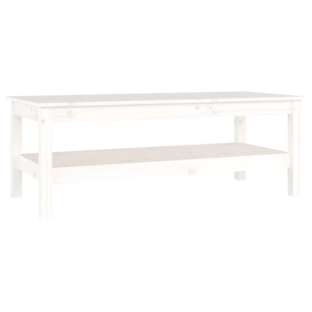 Vidaxl Konferenčný stolík biely 110x50x40 cm borovicový masív